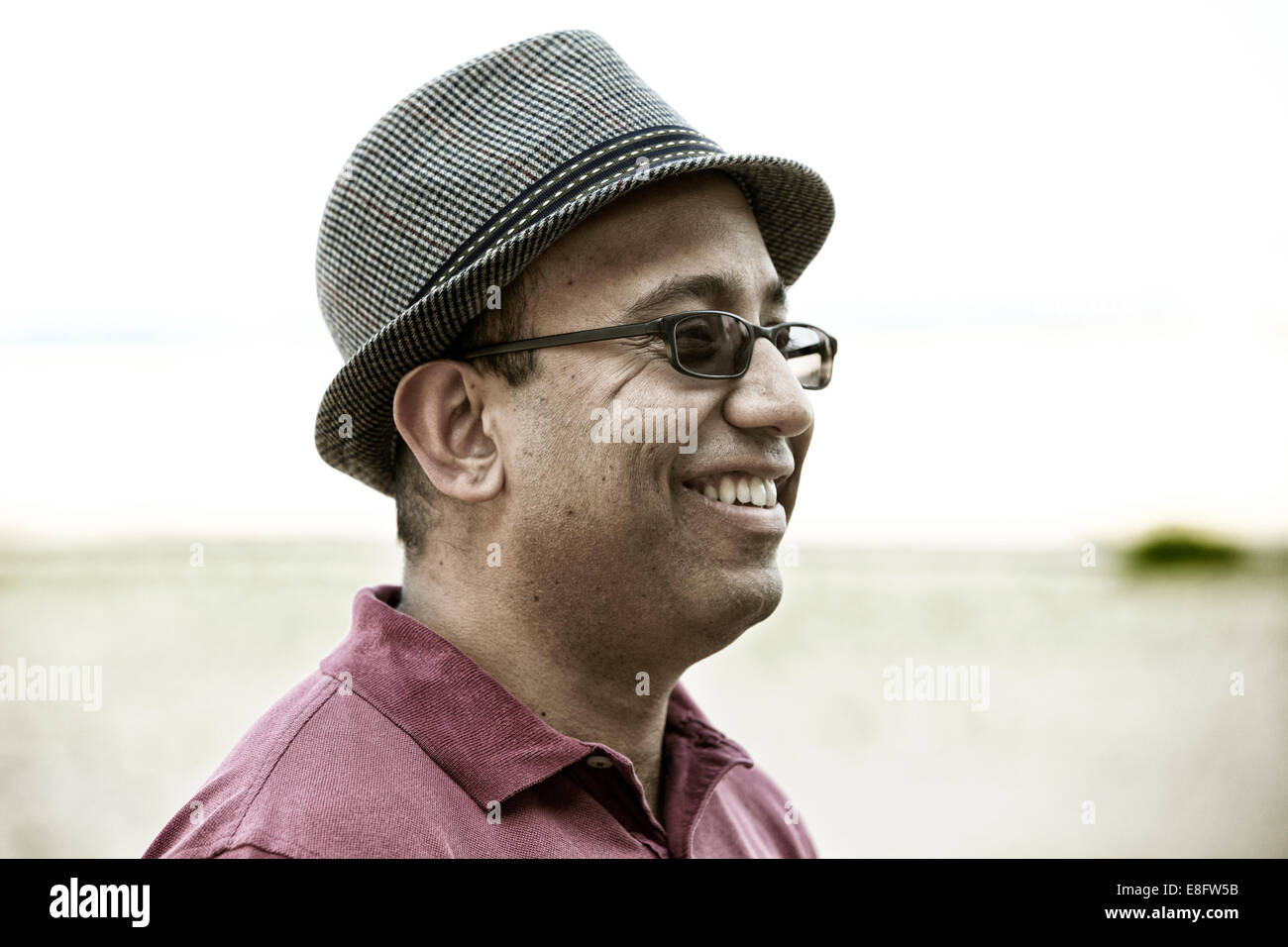 Porträt eines Mannes in einem Hut Stockfoto