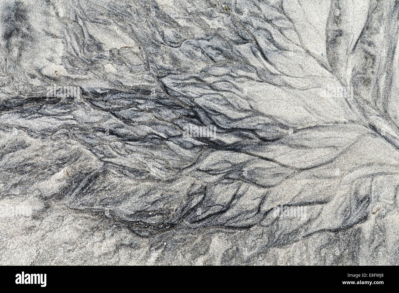 Wasser-Muster in der Seilebost Sandstrand Isle of Harris Stockfoto