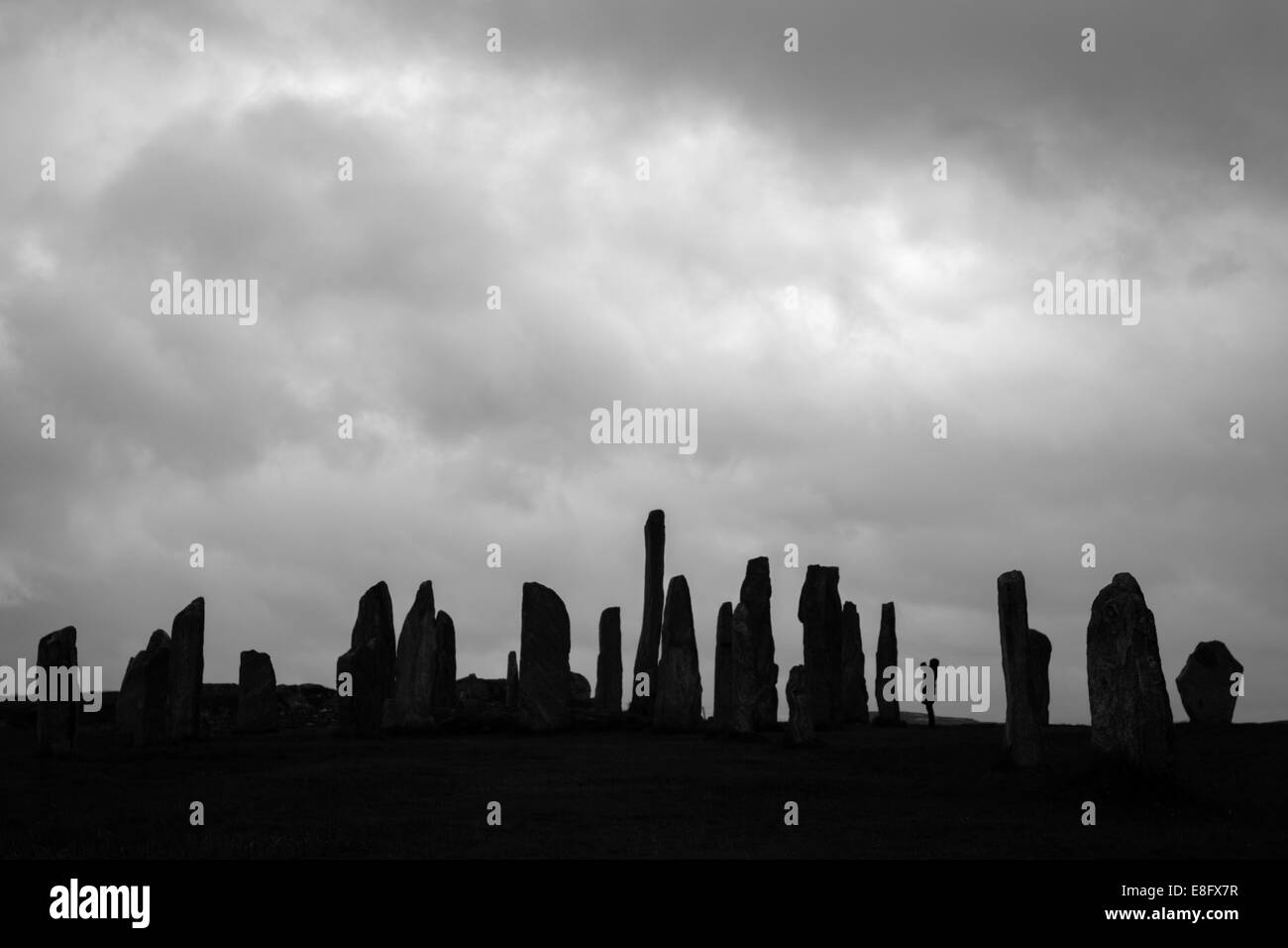 Stürmische Blick auf Callanish Standing stones Isle of Lewis Western Isles. Stockfoto