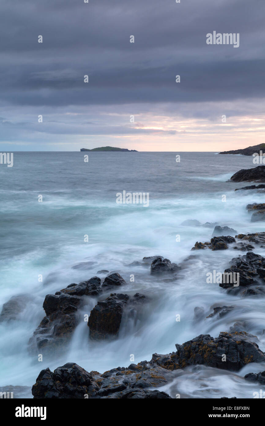 Sonnenuntergang von Toe Kopf, Insel Harris, Schottland Stockfoto
