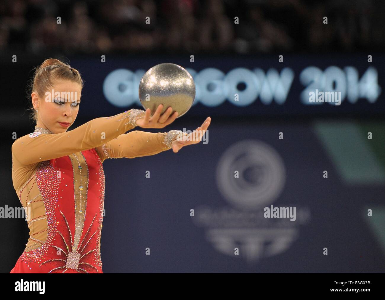 Francesca Jones (WAL). Ball. Rhythmische Gymnastik - SSE Hydro - Glasgow - UK - 26.07.2014 - Commonwealth Games - Glasgow 2014 Stockfoto