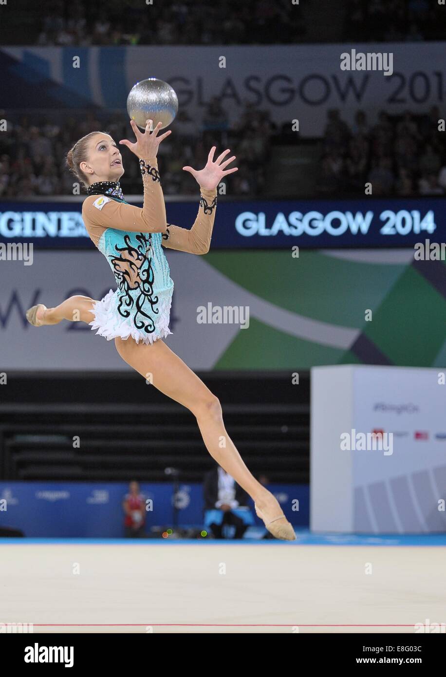 Pantelitsa Theodoulou (CYP). Ball. Rhythmische Gymnastik - SSE Hydro - Glasgow - UK - 26.07.2014 - Commonwealth Games - Glasgow Stockfoto