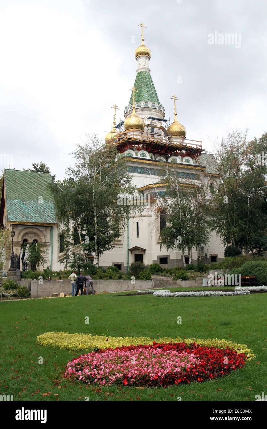 St. Nikolaj Miracle Maker Kirche, auch bekannt als die russische Kirche in Sofia, Bulgarien Stockfoto