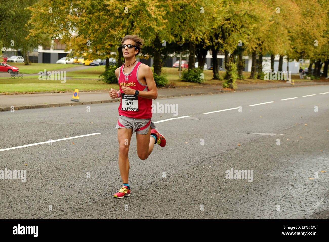 Marathon-Läufer auf der Great Scottish Run in Glasgow am 5. Oktober 2014 Stockfoto