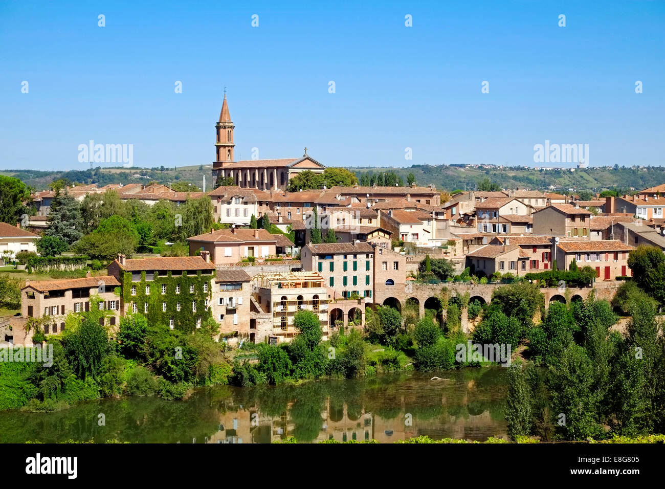 Albi Stadt Skyline Tarn Fluß Abteilung Midi-Pyrenees Süd-West Frankreich Stockfoto