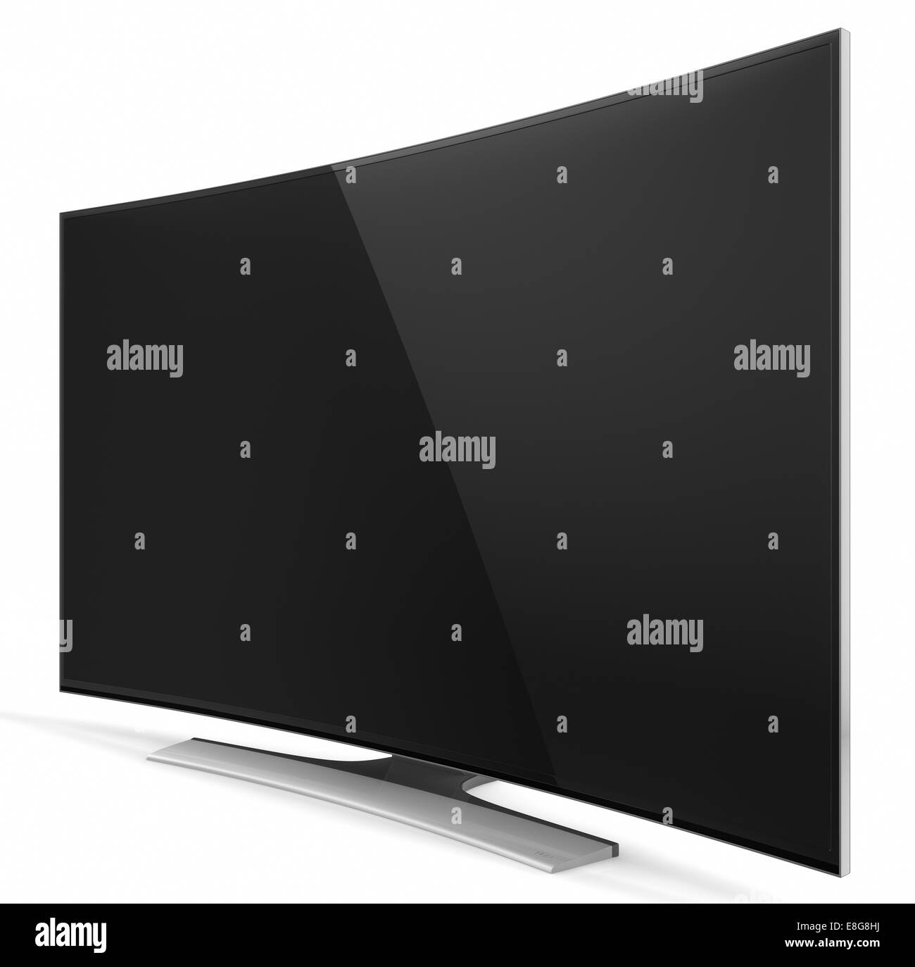 UHD Smart Tv mit Bogensieb auf weißem Hintergrund Stockfoto