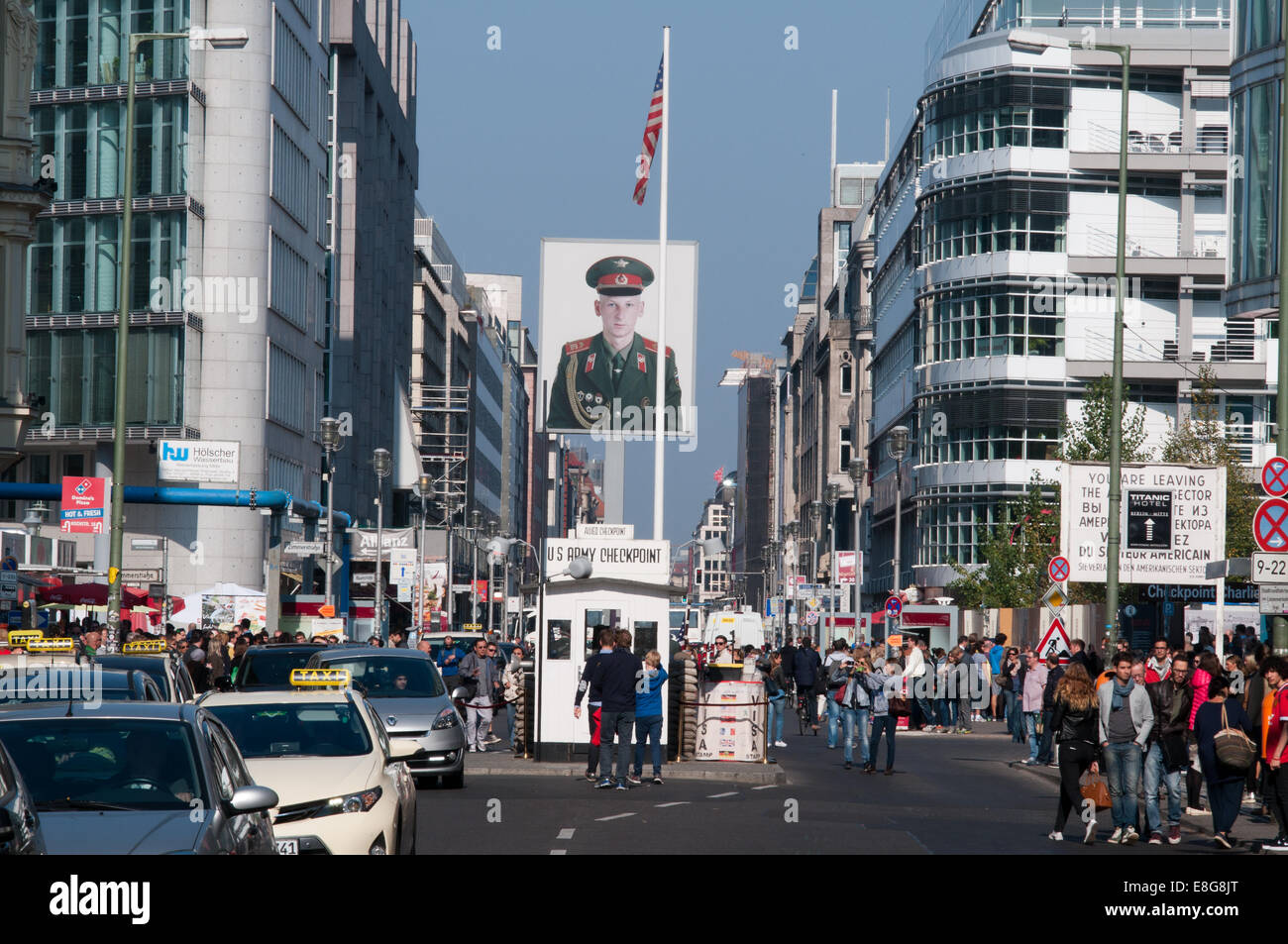 Checkpoint Charlie Berlin Stockfoto