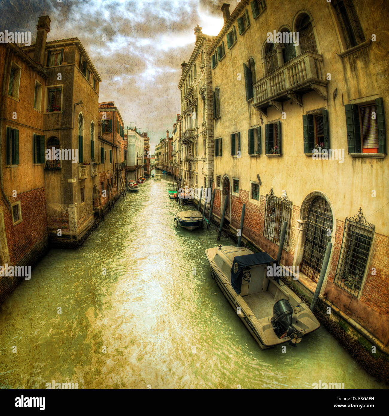 Venezianische Seitenkanal, Italien. Stockfoto