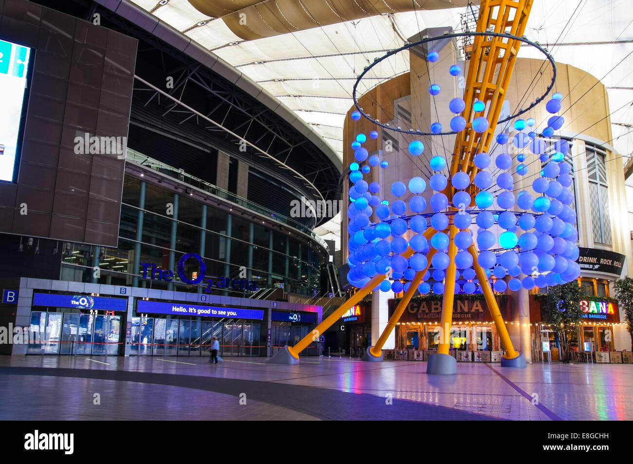 O2 Arena Hall, interior, London England Vereinigtes Königreich Großbritannien Stockfoto