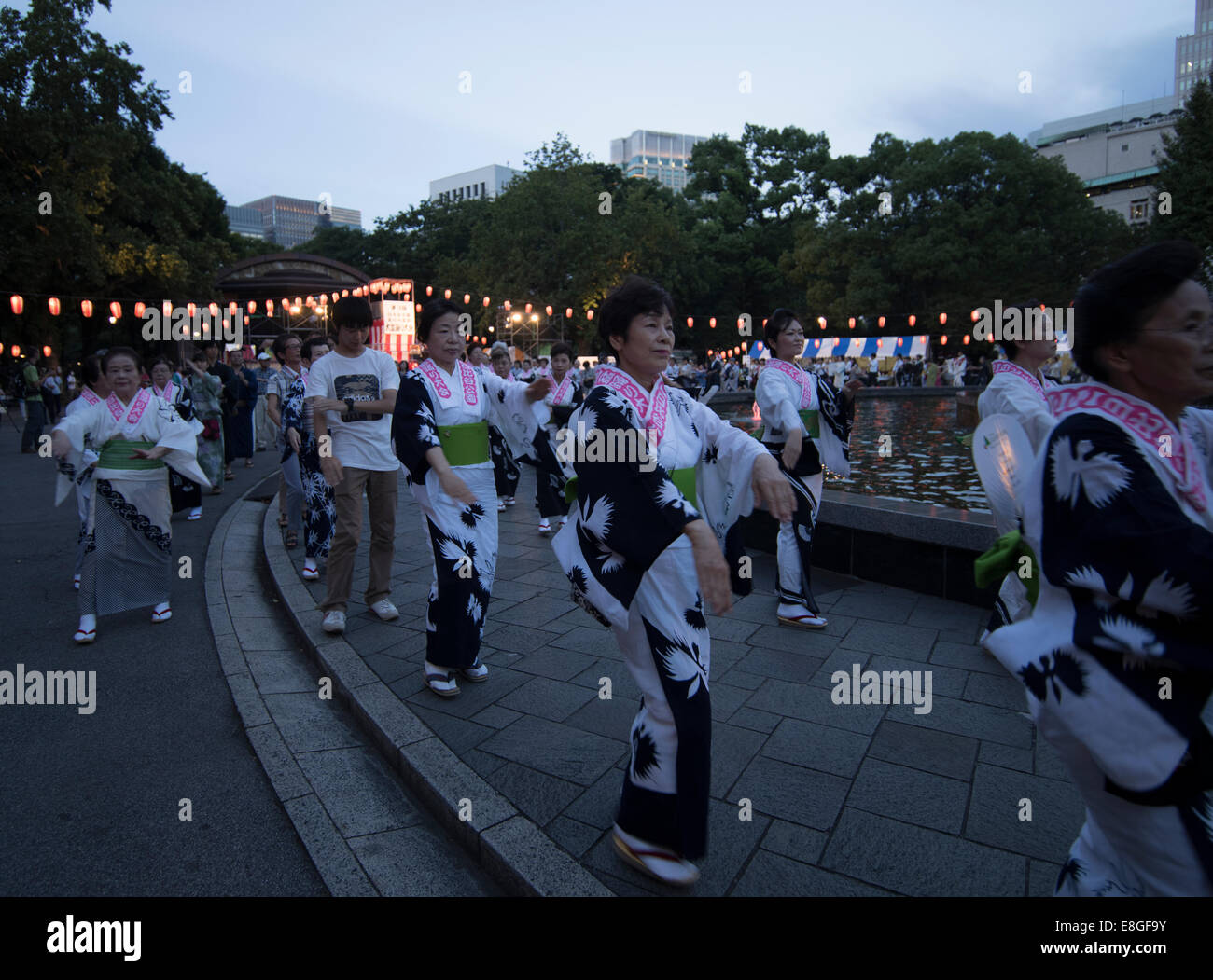 Hibiya-Park Marunouchi Ondo Bon-Odori Dance Festival, Tokyo, JAPAN Stockfoto