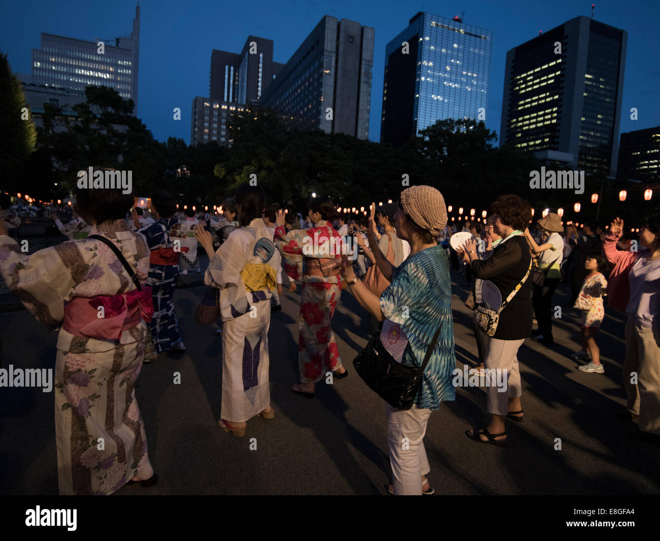 Hibiya-Park Marunouchi Ondo Bon-Odori Dance Festival, Tokyo, JAPAN Stockfoto