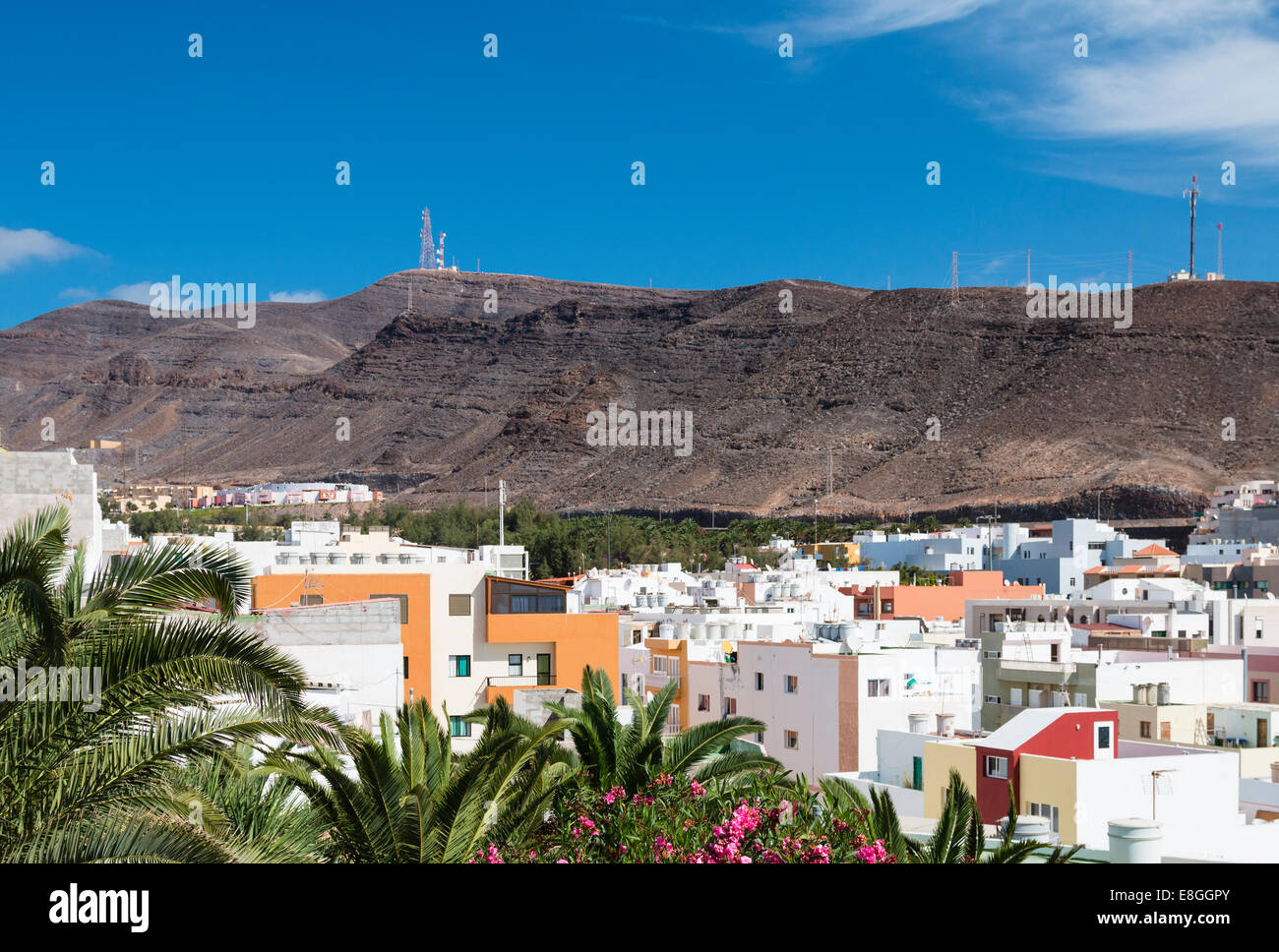 Die Stadt Morro Jable in Fuerteventura, Spanien Stockfoto