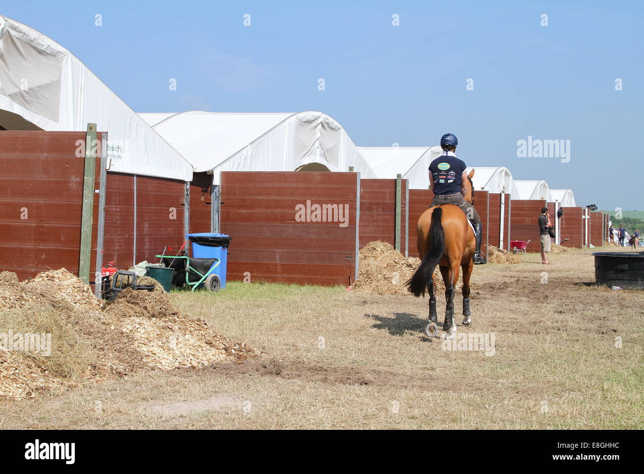 Über Nacht Ställe bei Barbury Castle Horse Trials 2013 Stockfoto