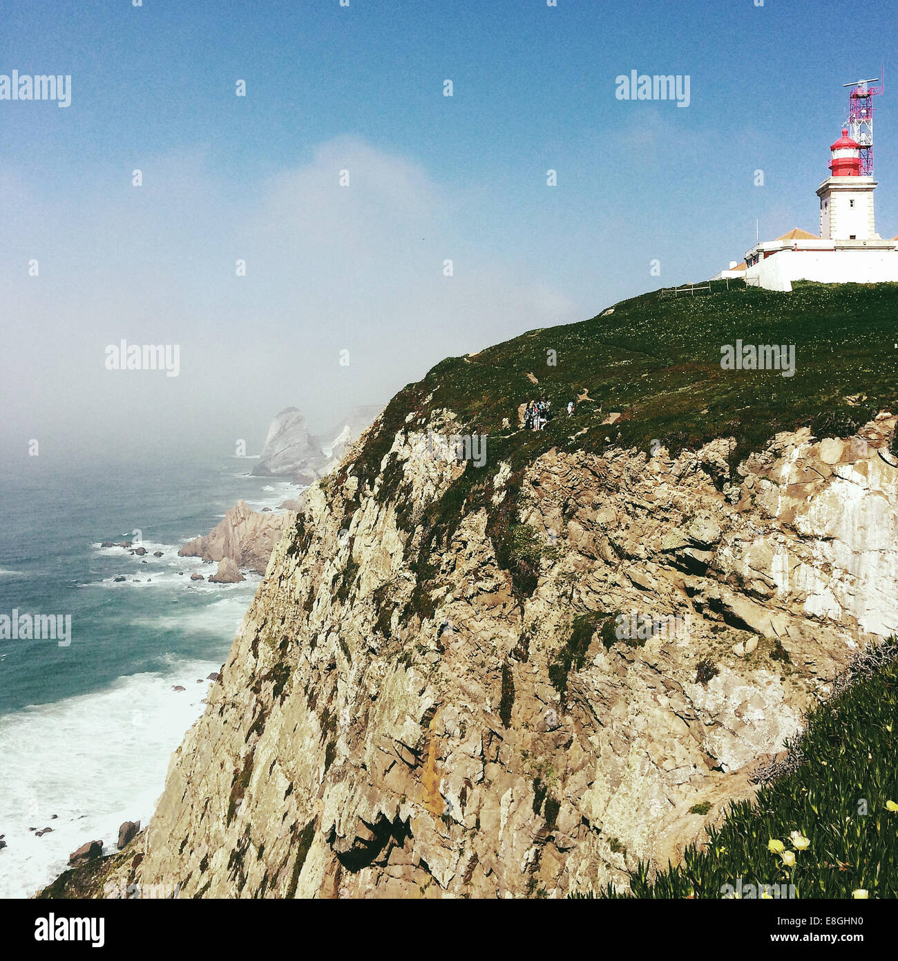 Leuchtturm am Cabo da Roca, Colares, Portugal Stockfoto