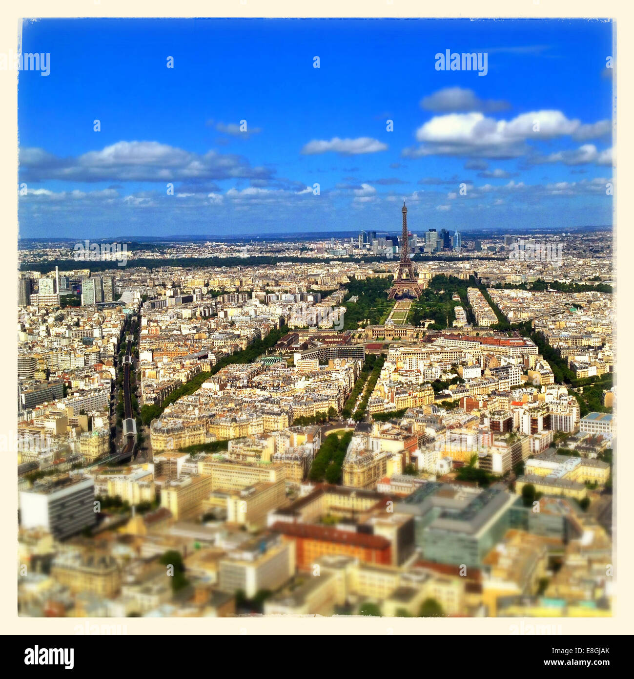 Paris, Ile de France, Paris Skyline gesehen vom Tour Montparnasse 56 Stockfoto