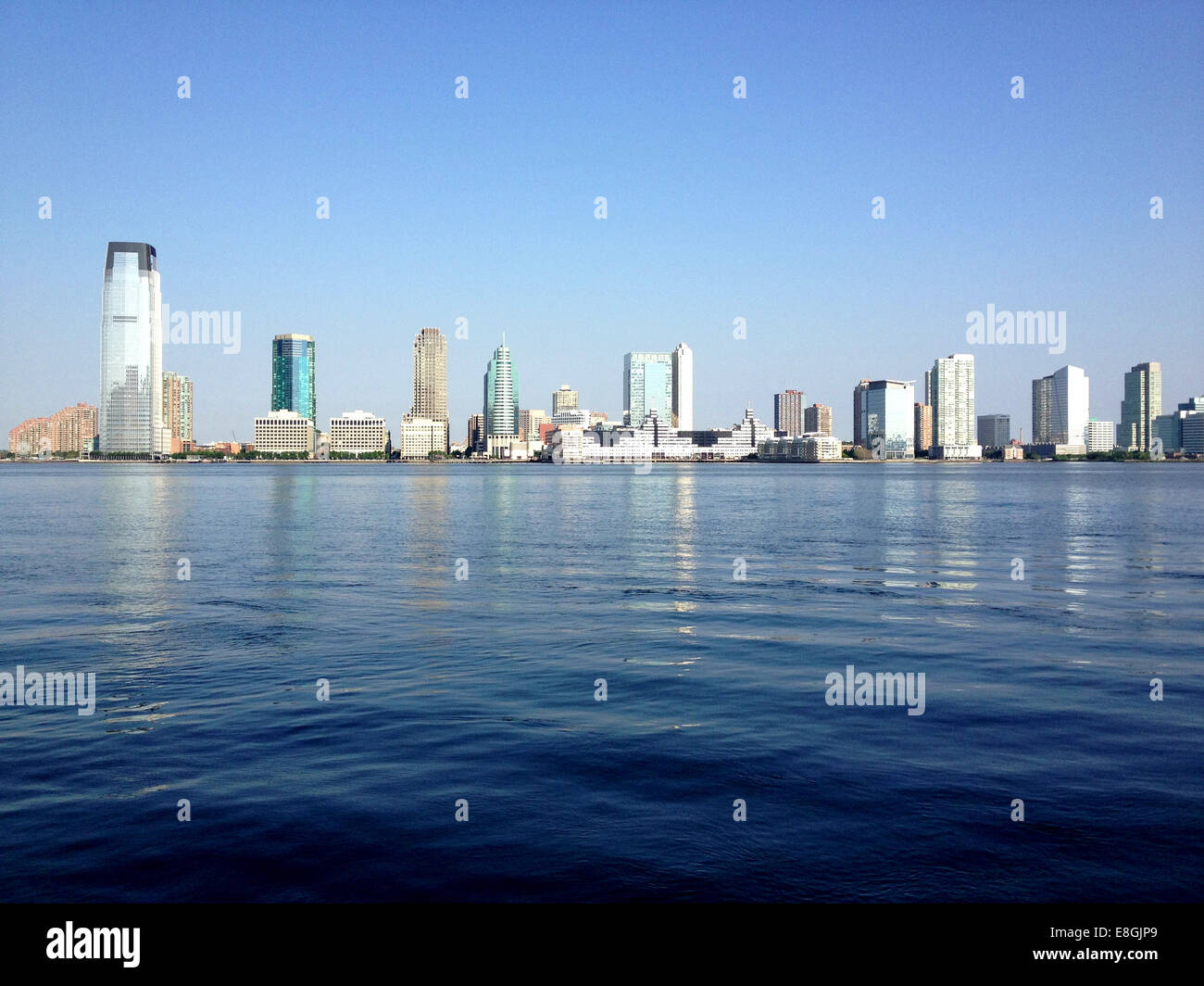 USA, New Jersey, Blick auf die Skyline von Manhattan aus gesehen Stockfoto