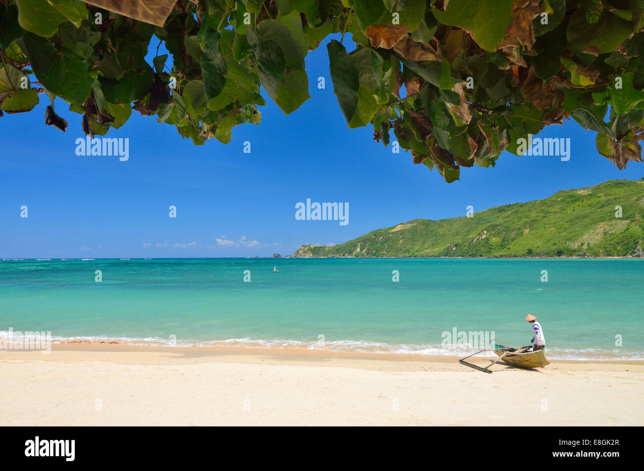 Indonesien, West Nusa Tenggara Kabupaten Lombok Tengah, Kuta beach Stockfoto