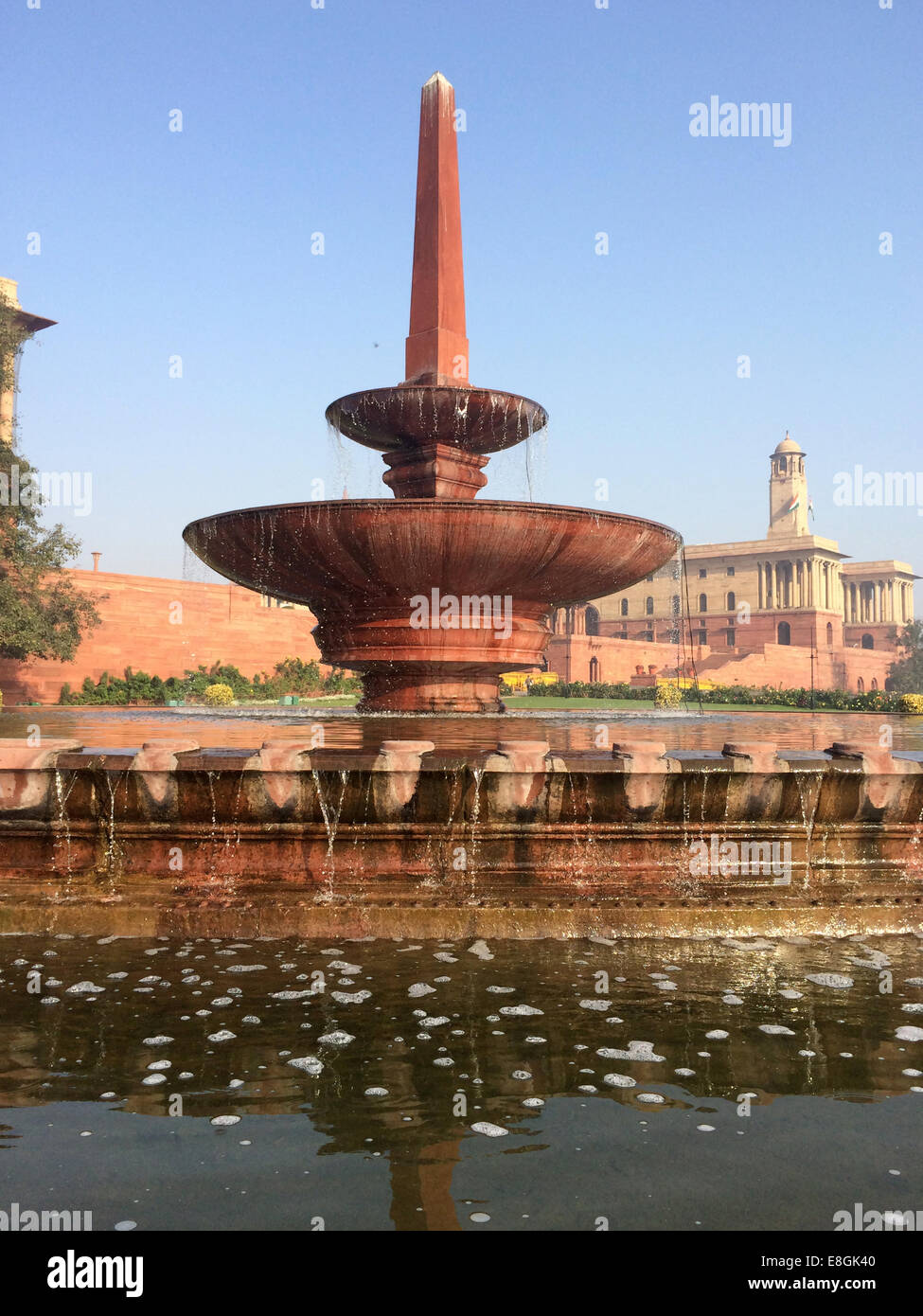 Indien, New Delhi, Blick auf Brunnen bei Vijay Chowk Stockfoto