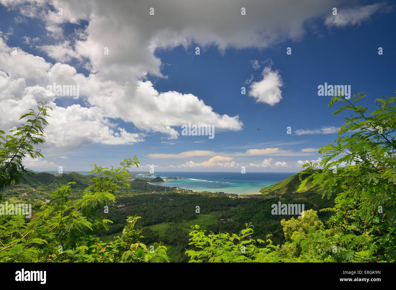 Indonesien, West Nusa Tenggara Kabupaten Lombok Tengah, Kuta, Kuta Lombok, Landschaft Stockfoto