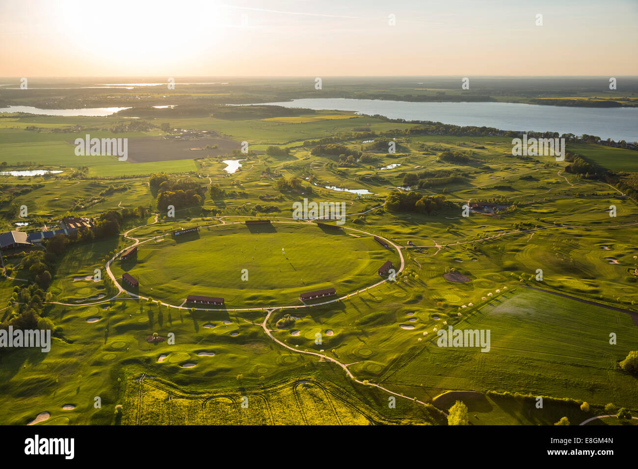 Luftbild, Golfplatz, Fleesensee Golfclub, GC Fleesensee, Göhren-Lebbin, Mecklenburgische Seenplatte Stockfoto