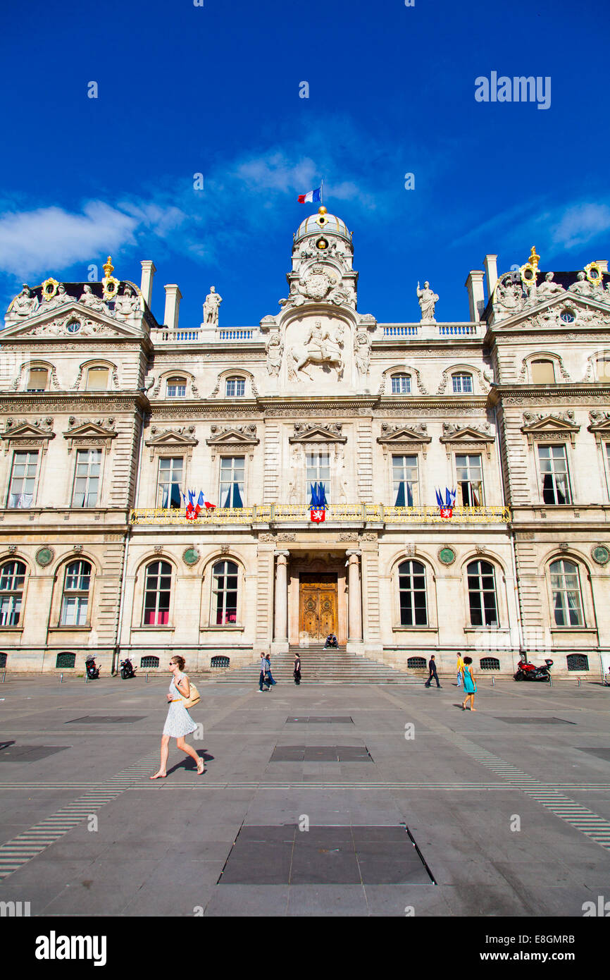 Place des Terreaux Quadrat, Lyon, Rhone-Alpes, Frankreich Stockfoto