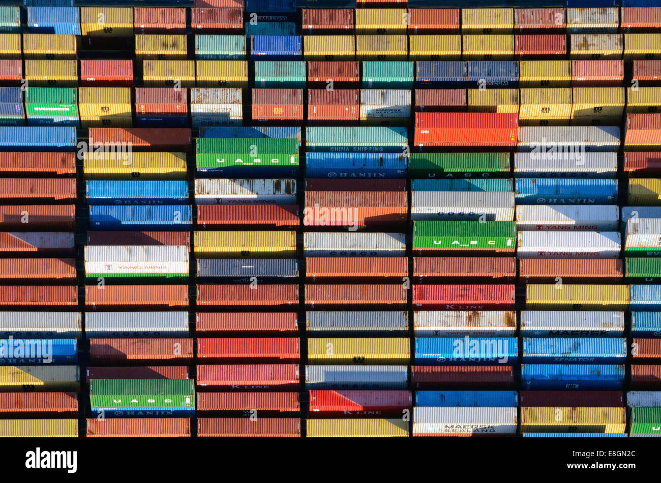 Luftaufnahme, Container im Container Terminal Burchardkai, Hafen Hamburg, Hamburg, Deutschland Stockfoto