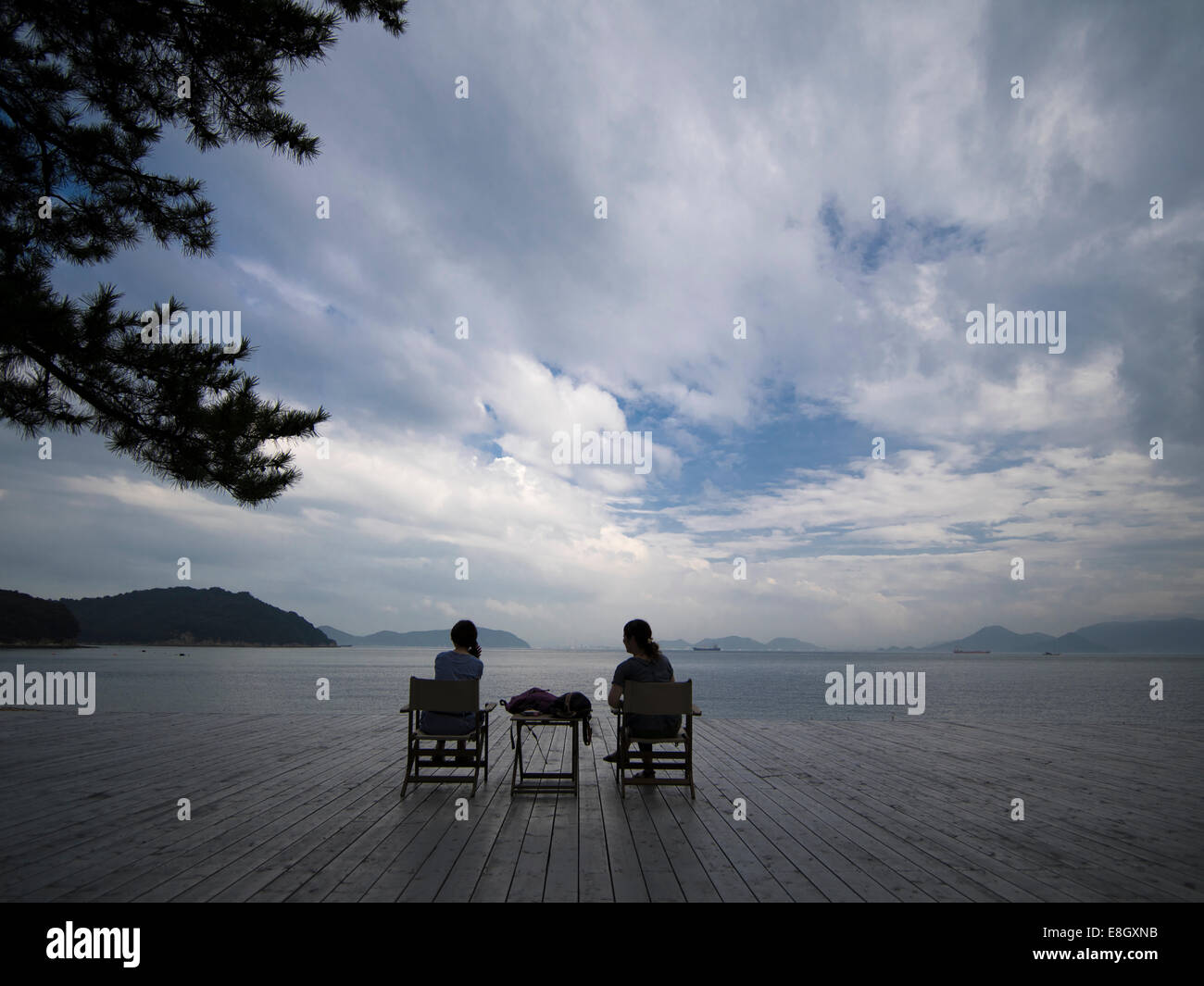 Tadao Ando Architektur Café im freien Bereich Benesse Art Site Naoshima, Japan Stockfoto