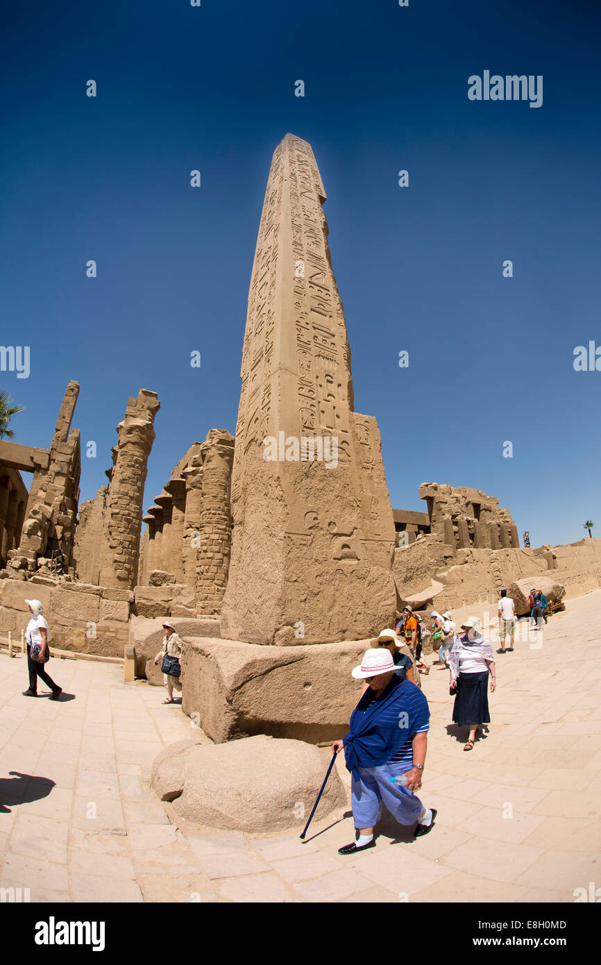 Ägypten, Luxor, Karnak-Tempel, Hof des 4. Pylons, Obelisk Thutmosis ich Stockfoto