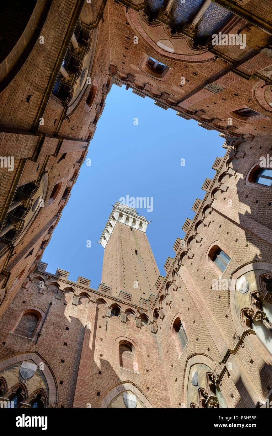 Torre del Mangia - Turm der Esser in Siena Stockfoto