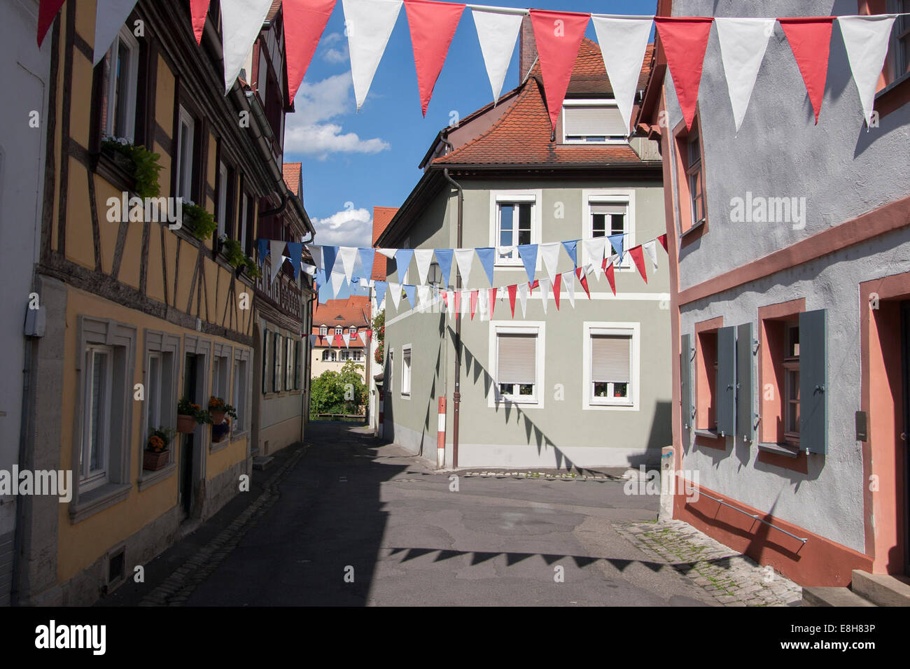 Lane Gasse alte farbige Häuser Bamberg Deutschland Stockfoto