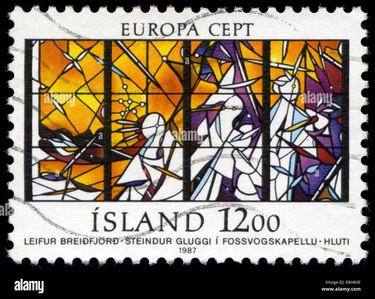 Poststempel Stempel aus Island im Europa (C.E.P.T.) Serie im Jahr 1987 Stockfoto