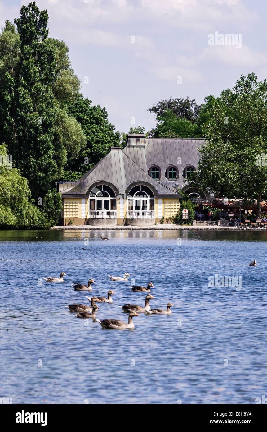 Deutschland, Bayern, München, Schwabing, englischer Garten, Schwabinger Bach, Taverne Stockfoto