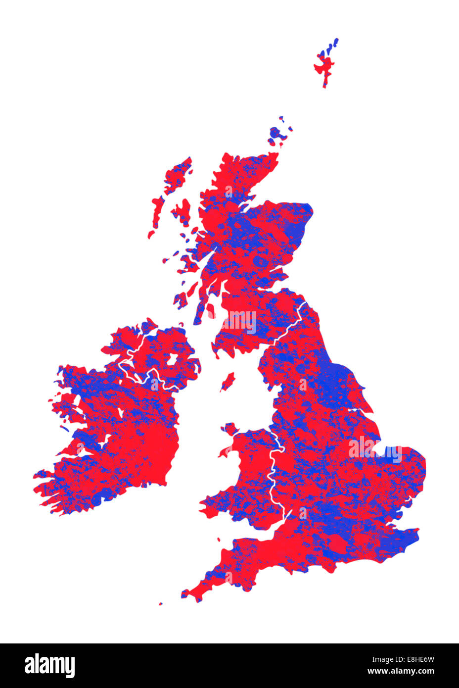 Großbritannien-Aquarell-Karte Stockfoto