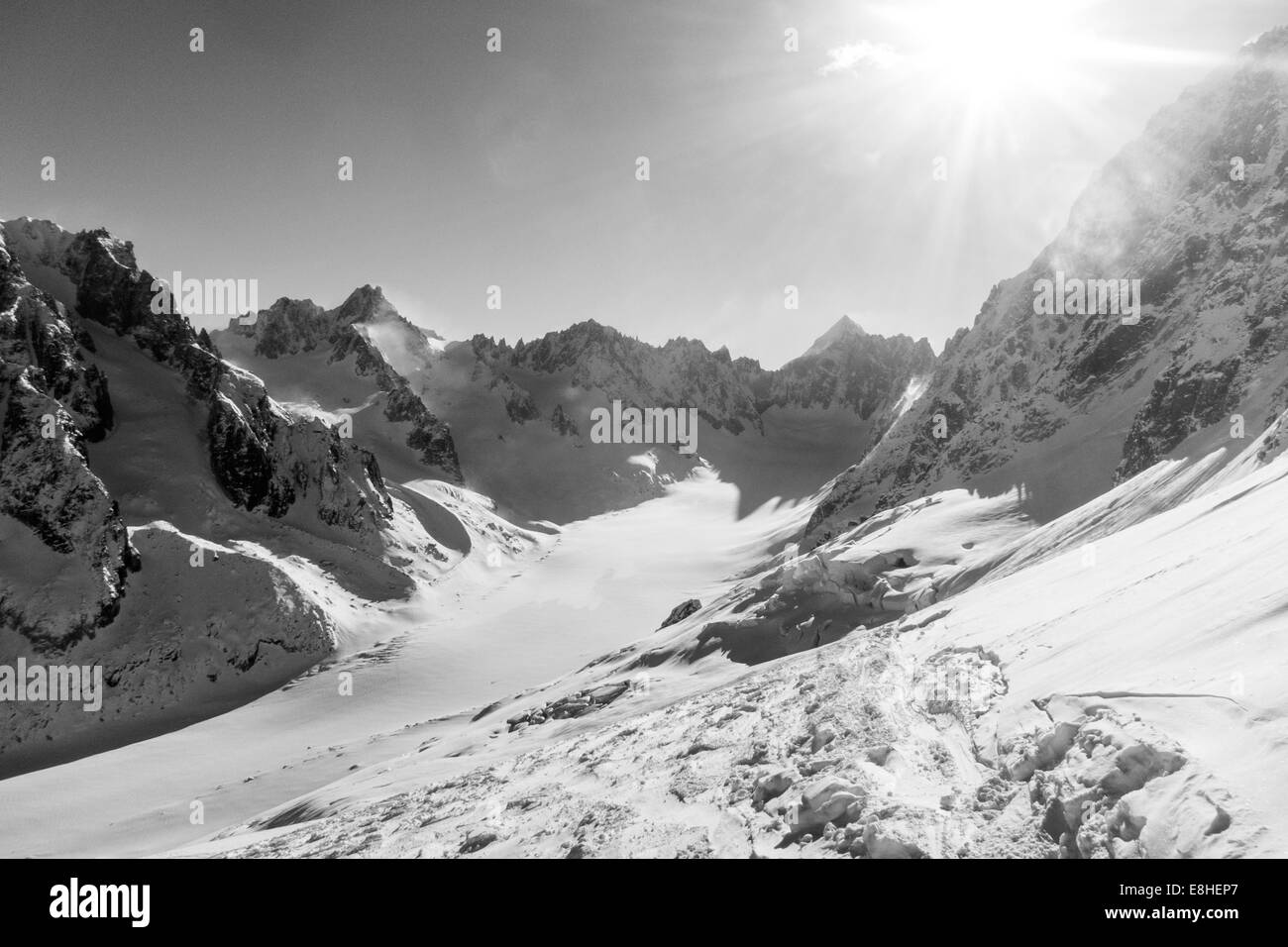 Argentiere Becken, Argentiere, Chamonix-Mont-Blanc, Frankreich Stockfoto