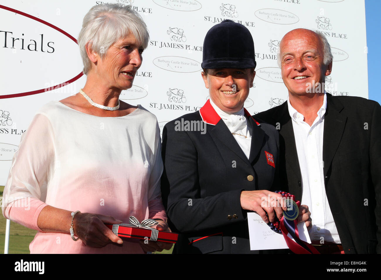 Pippa Funnell 4. bei Barbury Castle Horse Trials 2014 Stockfoto