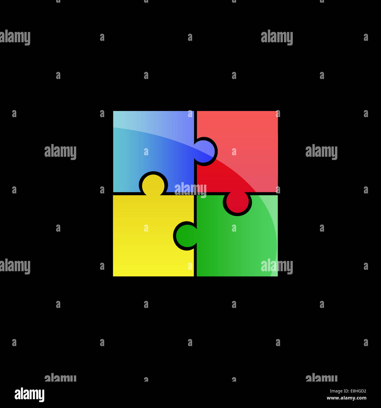 Buntes Puzzle-Logo Stockfoto