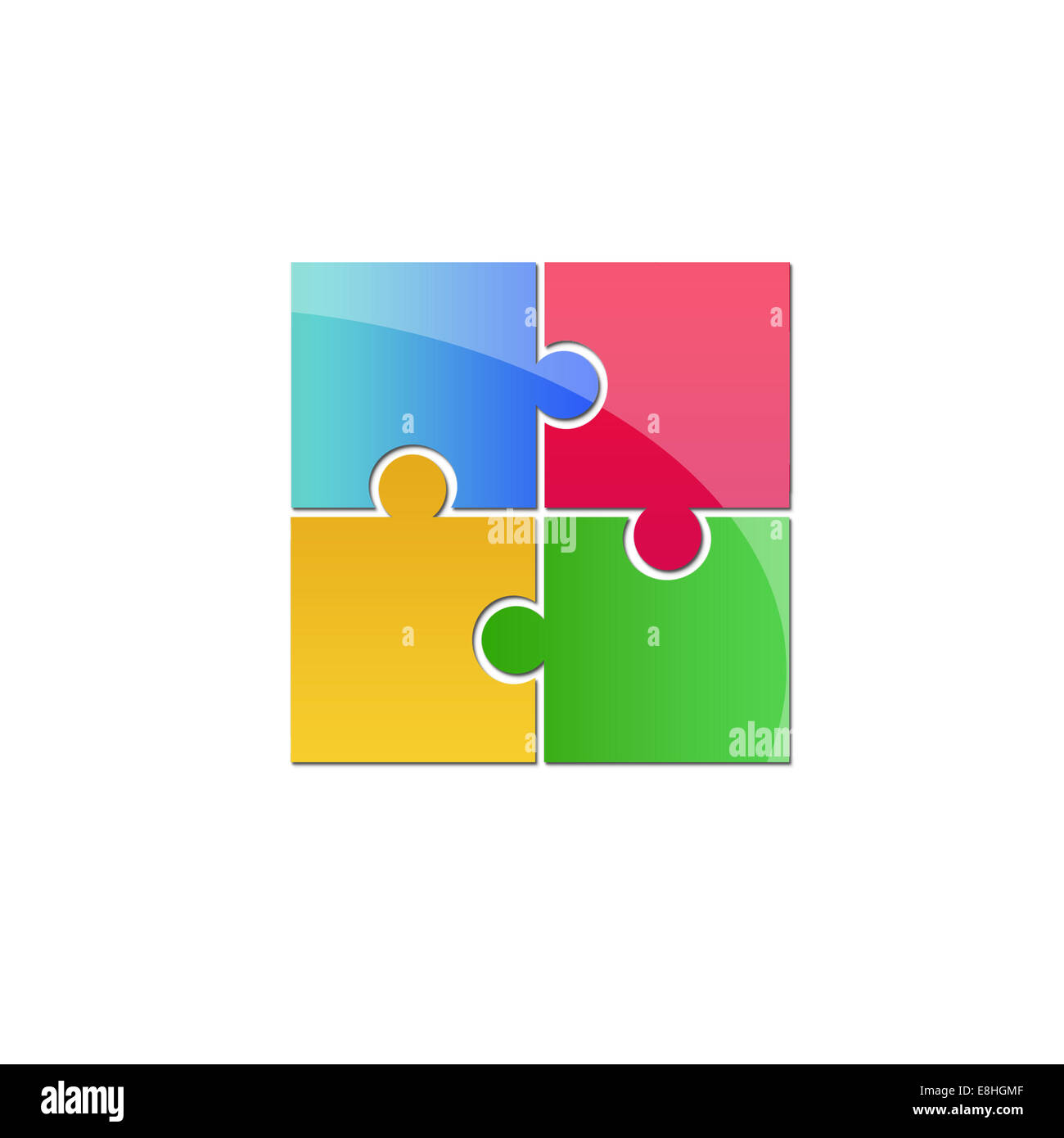 Buntes Puzzle-Logo Stockfoto