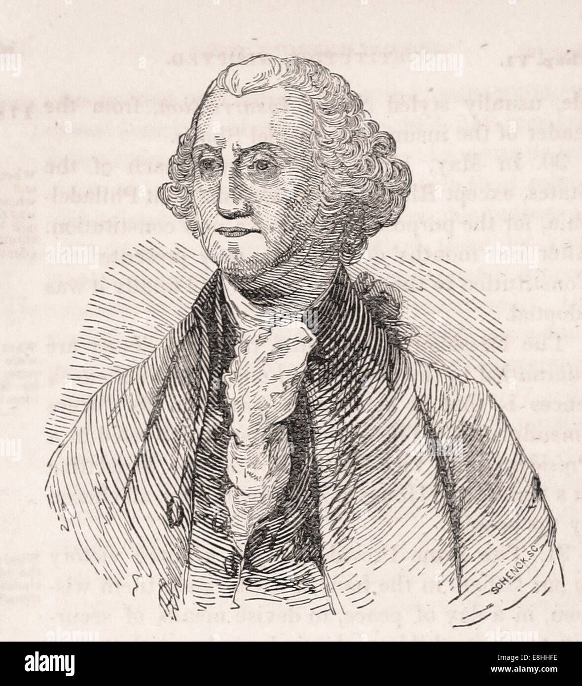 Portrait von General George Washington - Gravur - XIX. Jahrhundert Stockfoto