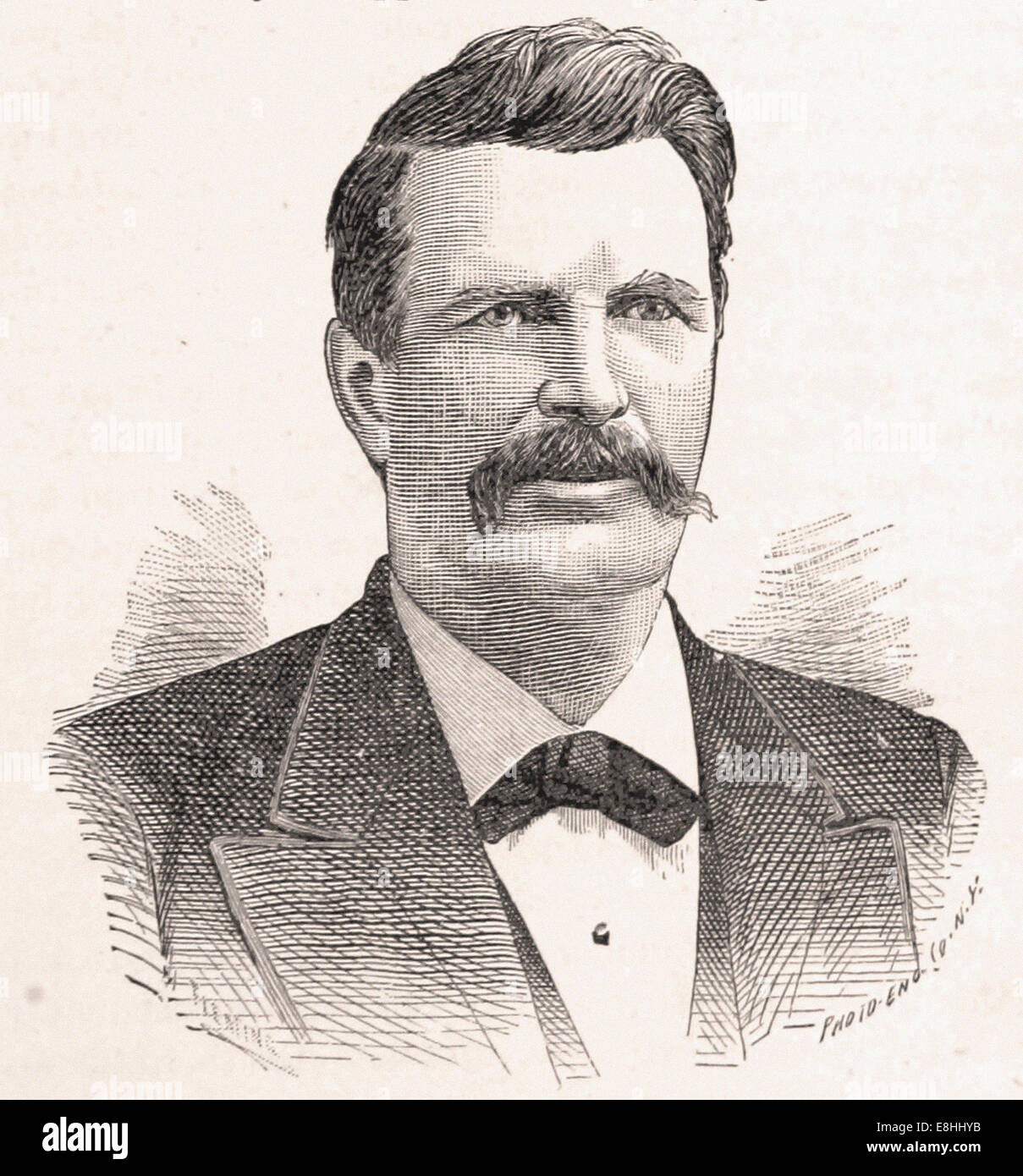 Porträt von Captain Henry W. Howgate - Gravur - XIX. Jahrhundert Stockfoto