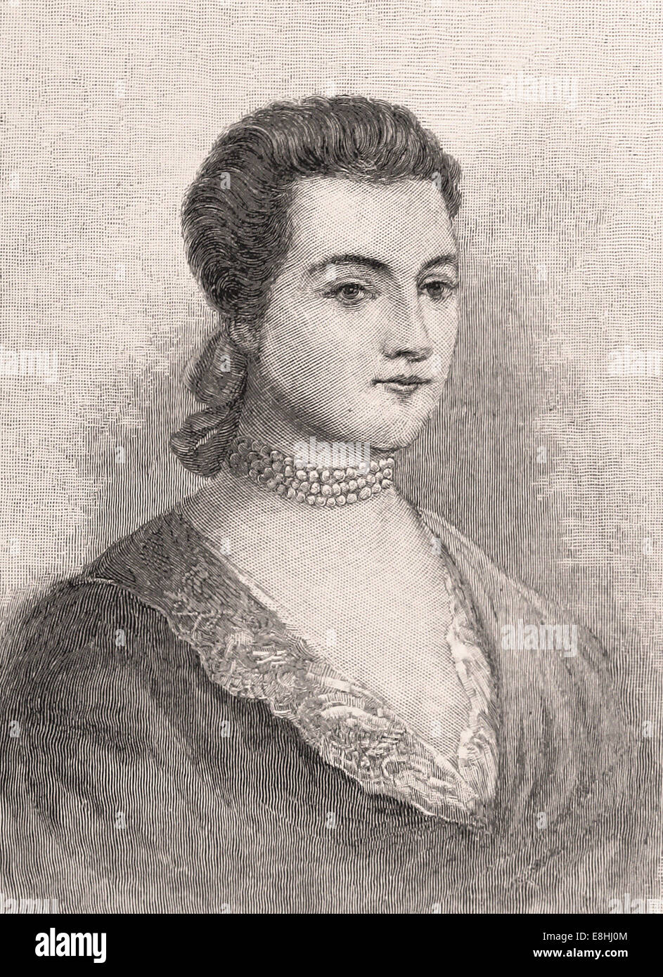 Porträt von Abigail Adams - Gravur - XIX. Jahrhundert Stockfoto