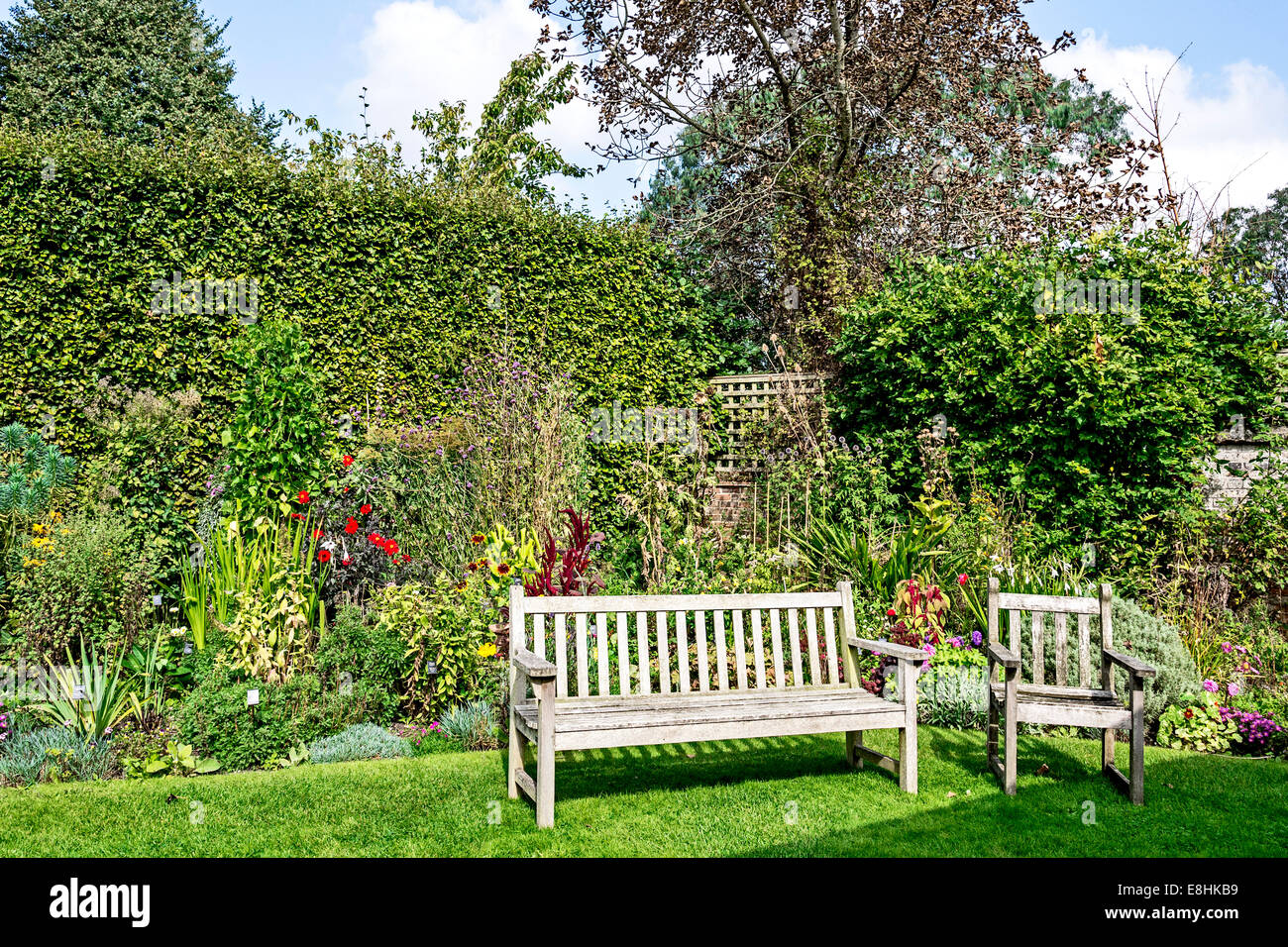 Garten von Austens Haus in Chawton, Hampshire, England, UK Stockfoto