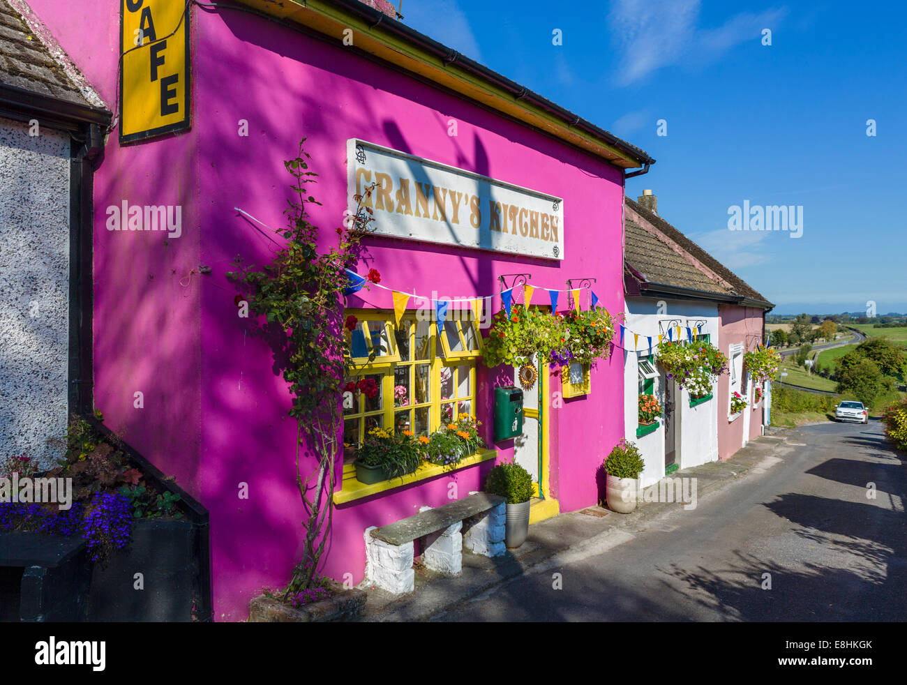 Bunte Café von Rock of Cashel, County Tipperary, Irland Stockfoto