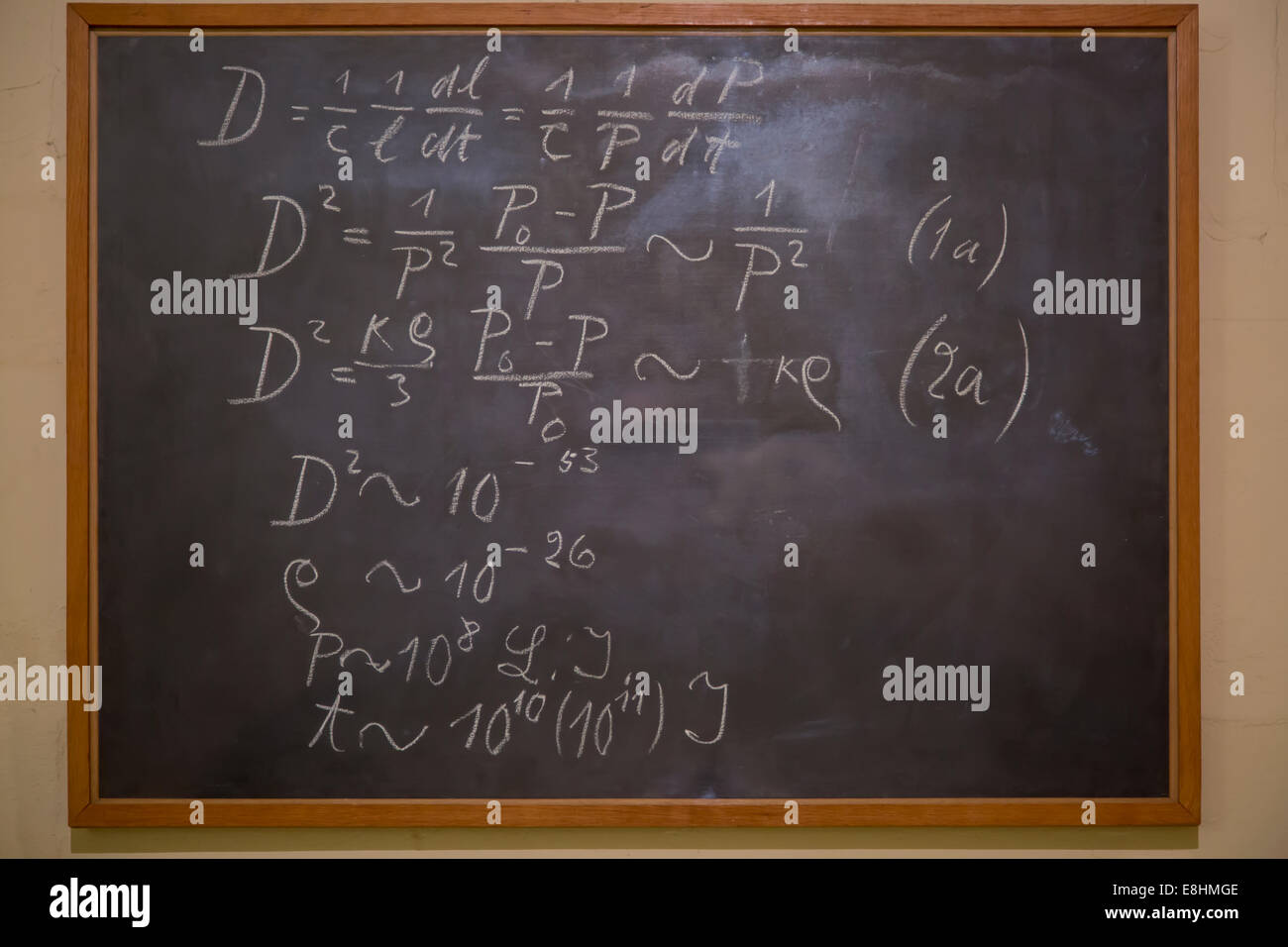 Blackboard erhalten nach einem Vortrag von Albert Einstein an der Universität Oxford, 1931, Science Museum, Oxford, England Stockfoto