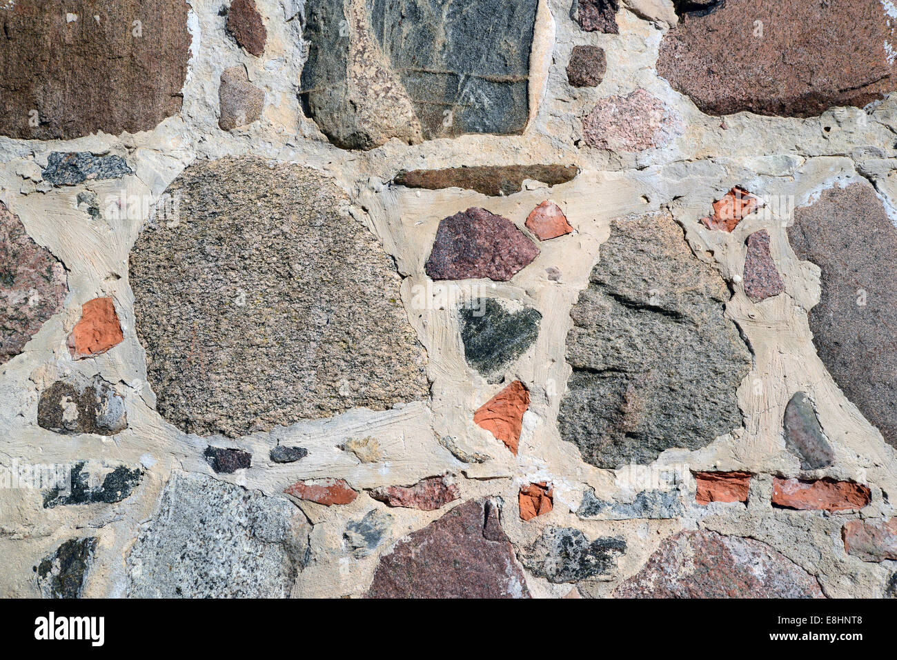 bunte Steinmauer Textur Stockfoto