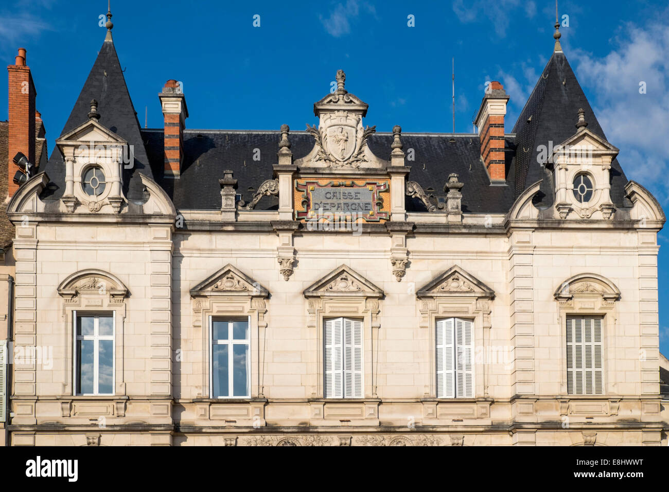 Casse d ' Epargne Gebäudehülle, Beaune, Frankreich Stockfoto