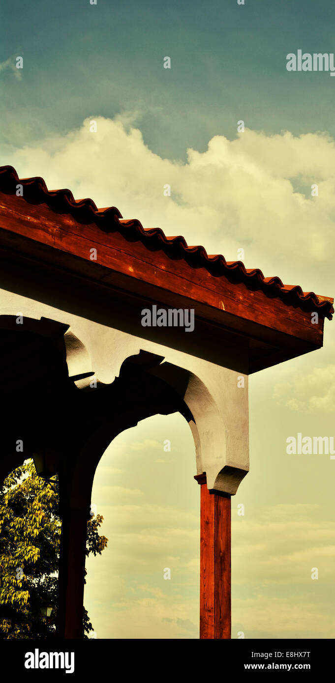 Architektur im alten Stadtzentrum von Kavala, Griechenland Stockfoto