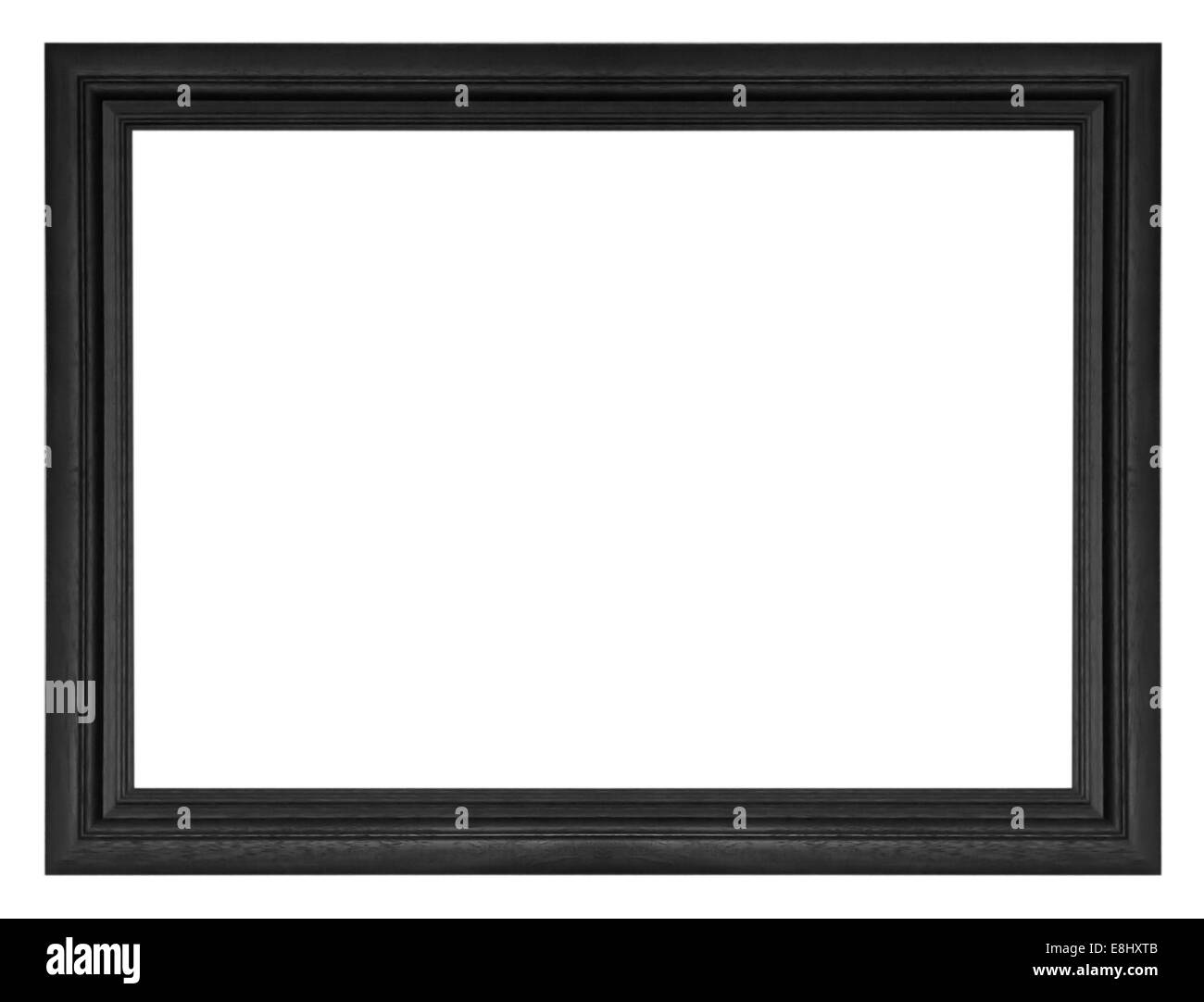 Schwarzer Rahmen isoliert auf einem weißen Hintergrund. Stockfoto