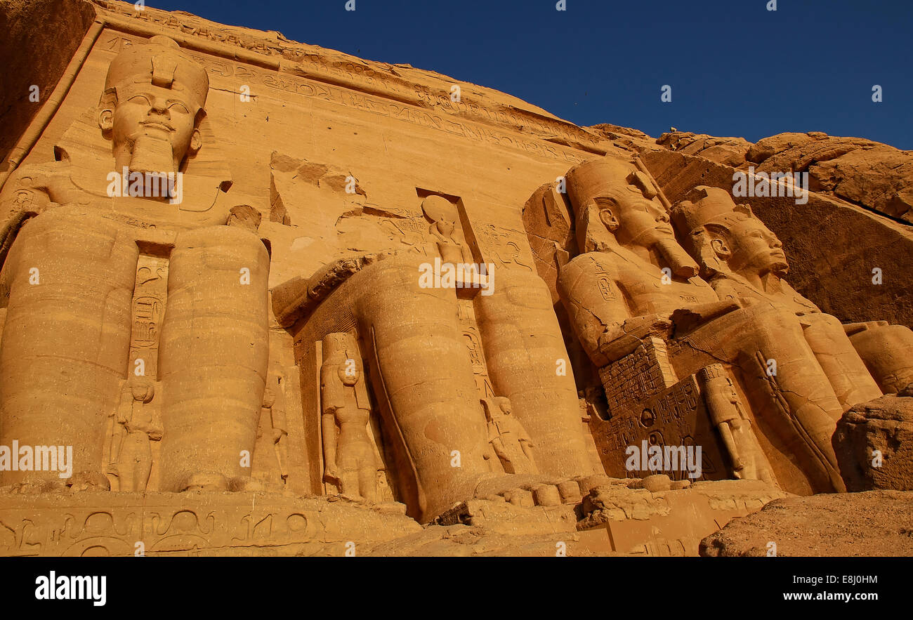 Tempel von Abu Simble König Ramses II - südlich von Ägypten. Stockfoto