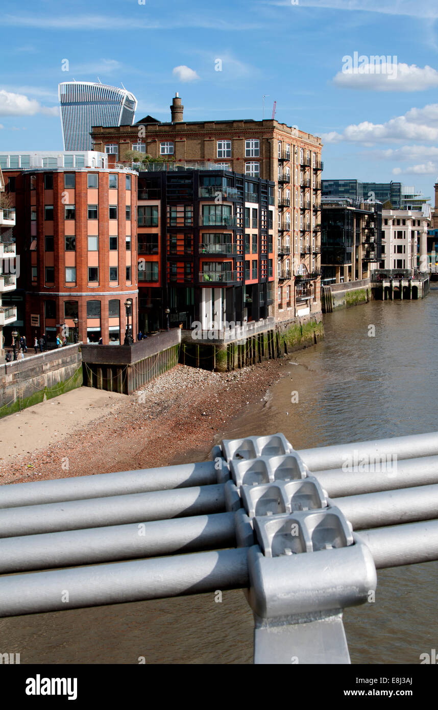 Northbank von der Millennium Bridge, London, UK Stockfoto