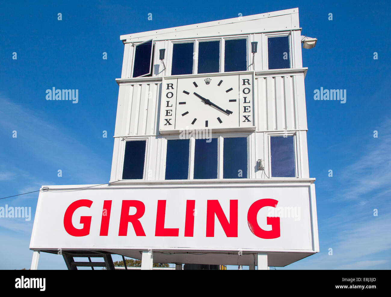 Girling Art-deco-Timing Tower, Goodwood motor Rennstrecke Goodwood, West Sussex UK Stockfoto